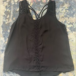 Sheer black lacy tank top